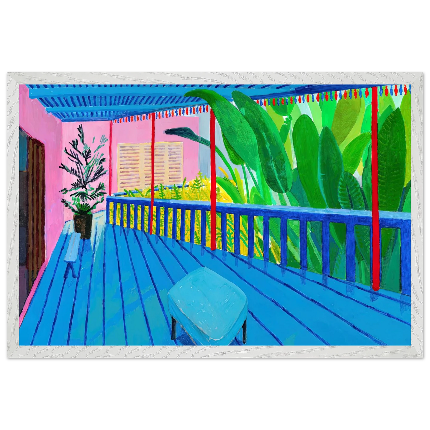 David Hockney - David Hockney Wall art - 40x40 cm / 16x16 inches - Premium Wooden Framed Poster With Fine Art Paper-canvas - Black frame