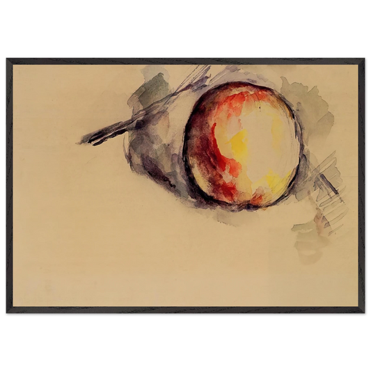 Study of an Apple - Paul Cezanne 70x100 cm / 28x40 inches Framed Art Print – Black Wooden Frame