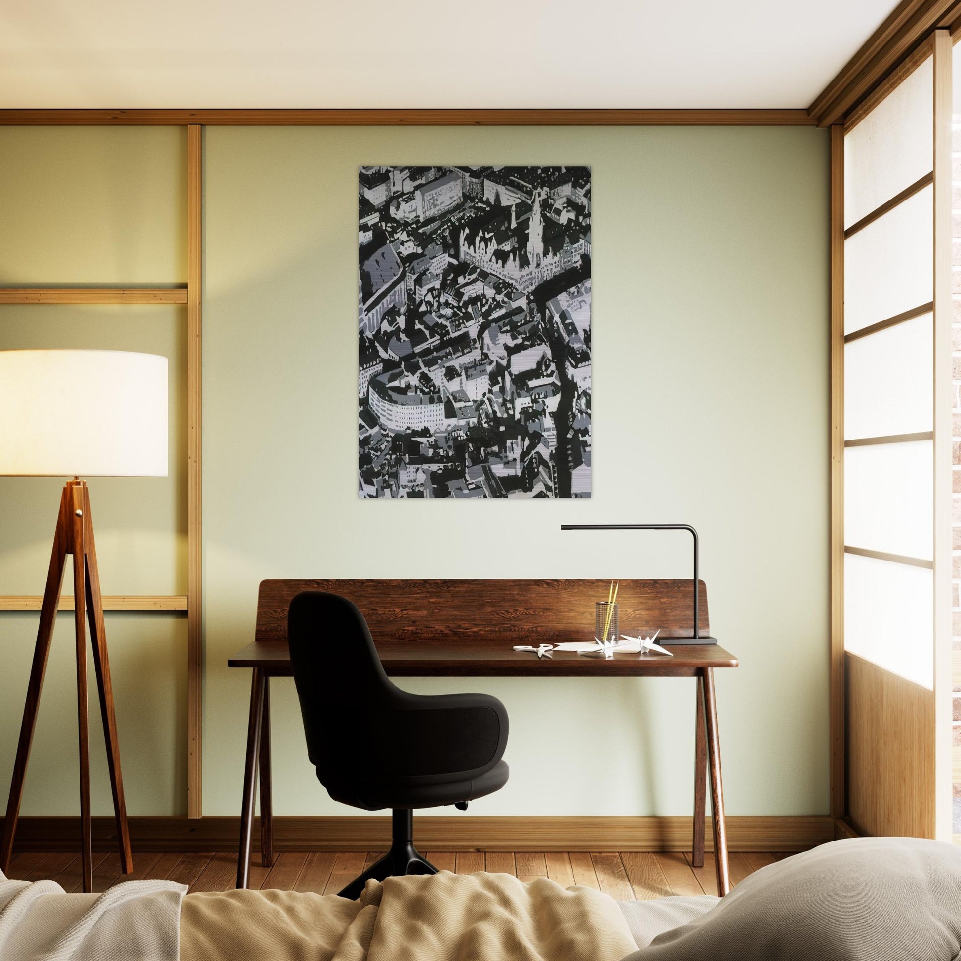 TOWNSCAPE MU 1968 - Gerhard Richter Brushed Aluminum Print - 70x100 cm / 28x40 inches | Gerhard Richter Aluminum Print | Gerhard Richter Prints