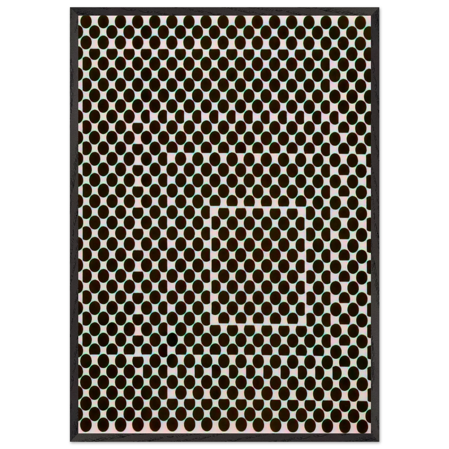 Yvaral - 1956 - Victor Vasarely 70x100 cm / 28x40 inches Framed Art Print – Black Wooden Frame