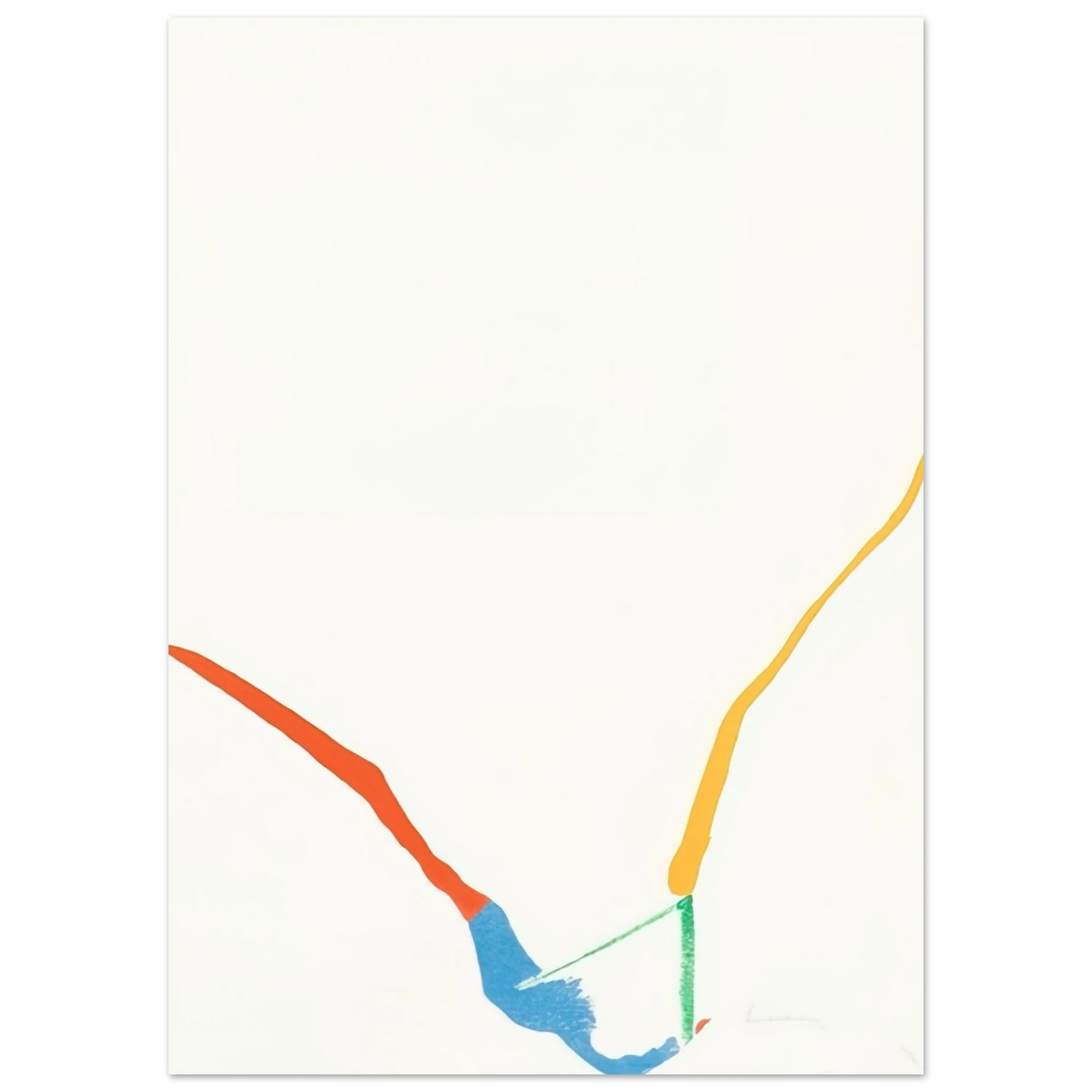 Helen Frankenthaler - What Red Lines Can Do - 1970 Wall art - A2 (42 x 59.4  cm) - Premium Wooden Framed Poster With Fine Art Paper-canvas - Black frame