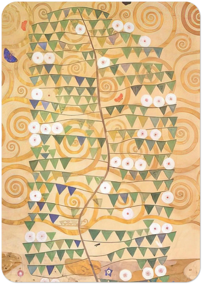 CARTOON FOR THE FRIEZE OF THE VILLA STOCLET IN BRUSSELS RIGHT PART OF THE TREE OF LIFE 1909 By Gustav Klimt Pack of 10 Post Cards | Gustav Klimt Post Cards | A6 (10.5 x 14.8 cm) - 4.1 x 5.8 inches