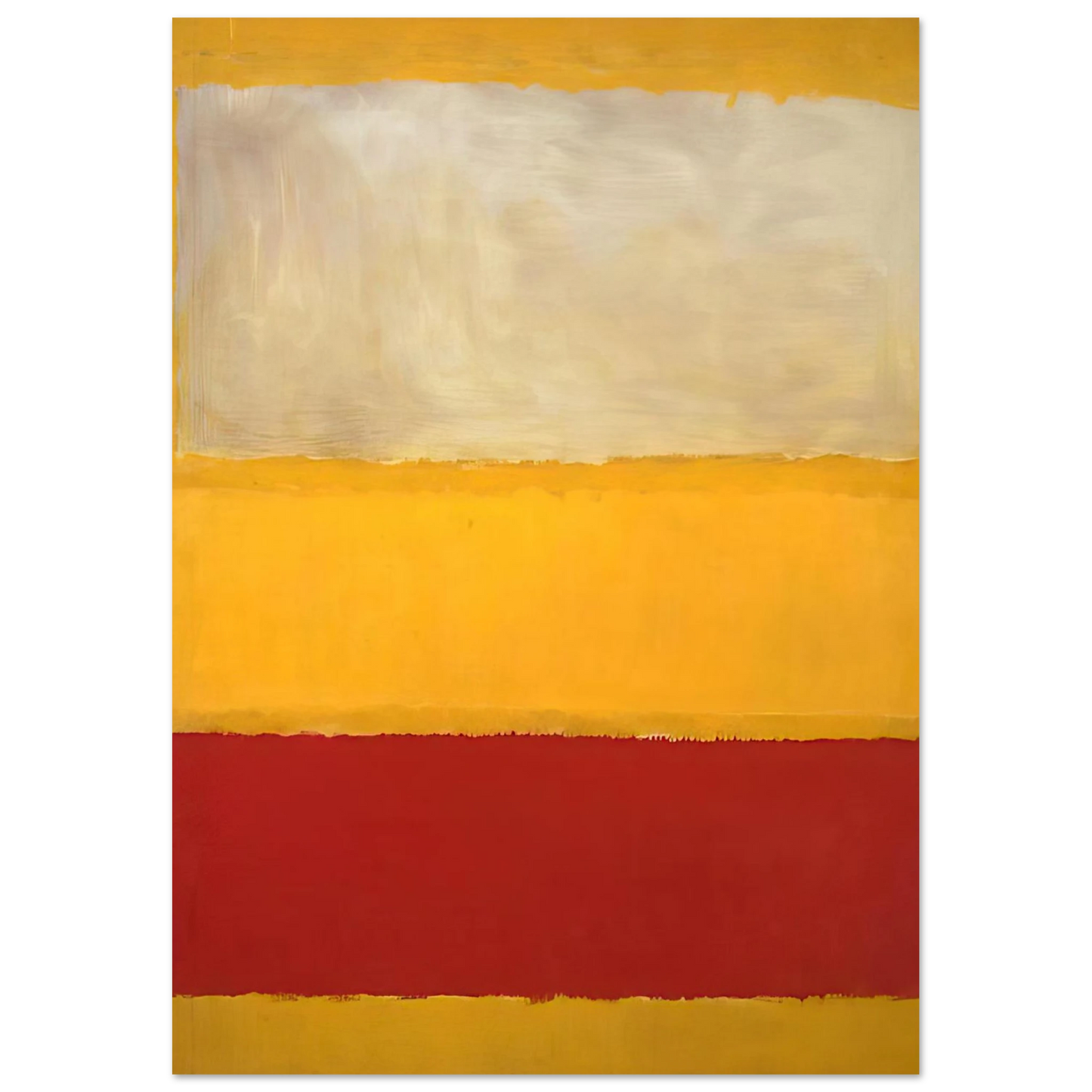 Mark Rothko - No. 13 White, Red on Yellow Wall Art - 30x40 cm / 12x16 inches - Premium Wooden Framed Poster With Fine Art Paper-canvas - Wood frame