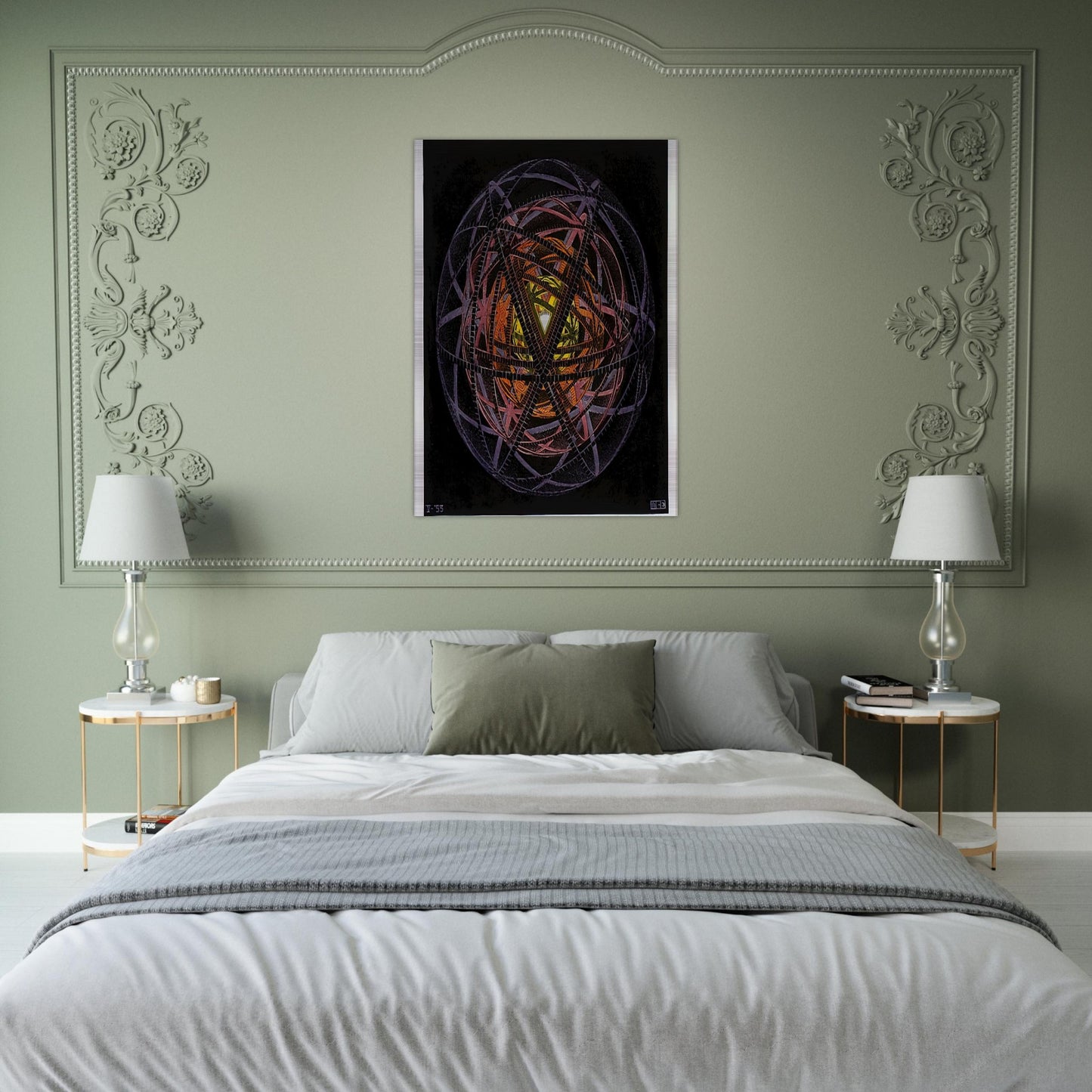 CONCENTRIC RINDS COLOUR - MC Escher Brushed Aluminum Print - 70x100 cm / 28x40 inches | MC Escher Aluminum Print | MC Escher Prints
