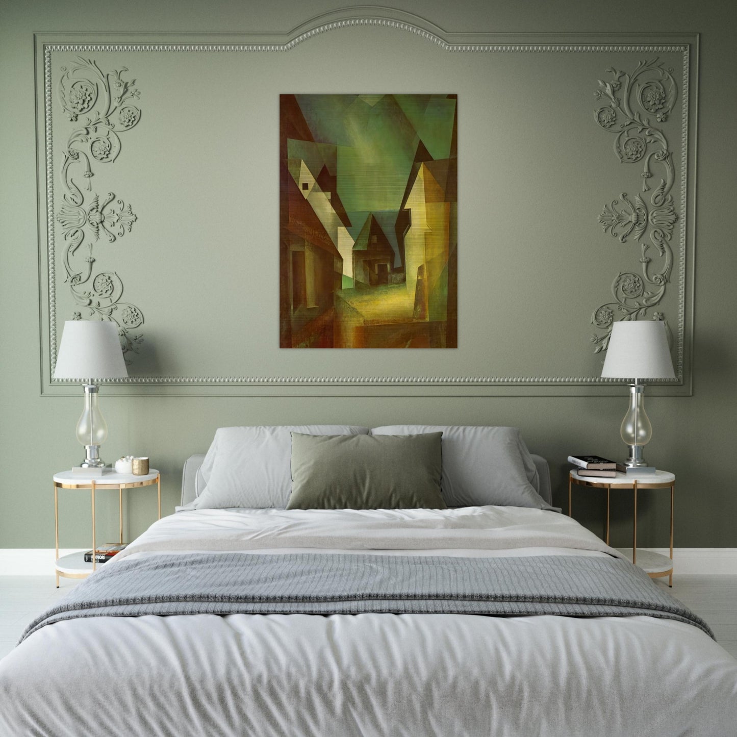 GABERNDORF II 1924 - Lyonel Feininger Brushed Aluminum Print - 70x100 cm / 28x40 inches | Lyonel Feininger Aluminum Print | Lyonel Feininger Prints