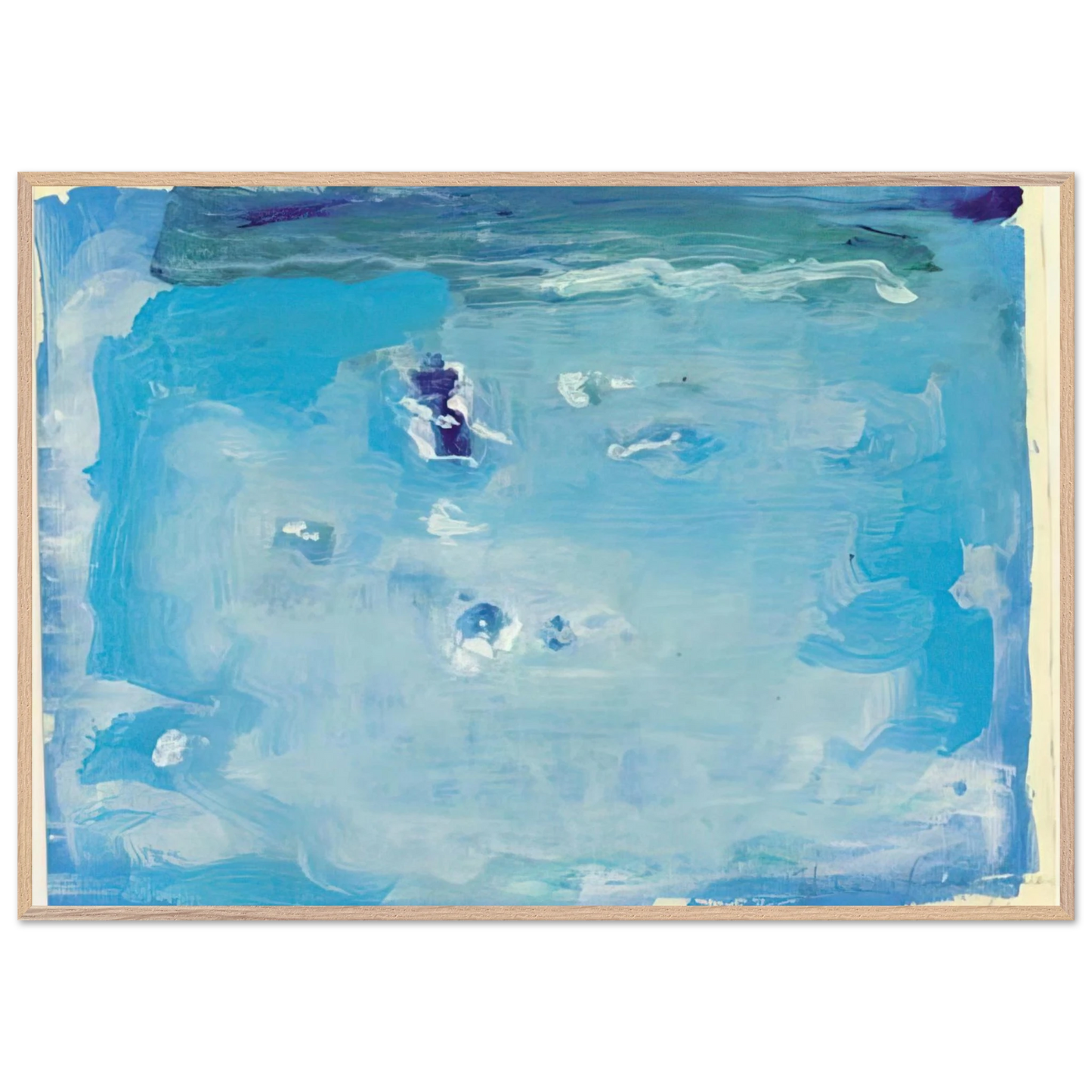 Helen Frankenthaler - Untitled - Color Field Painting, Lyrical Abstraction Wall art - 70x100 cm / 28x40 inches - Premium Wooden Framed Poster With Fine Art Paper-canvas - White frame