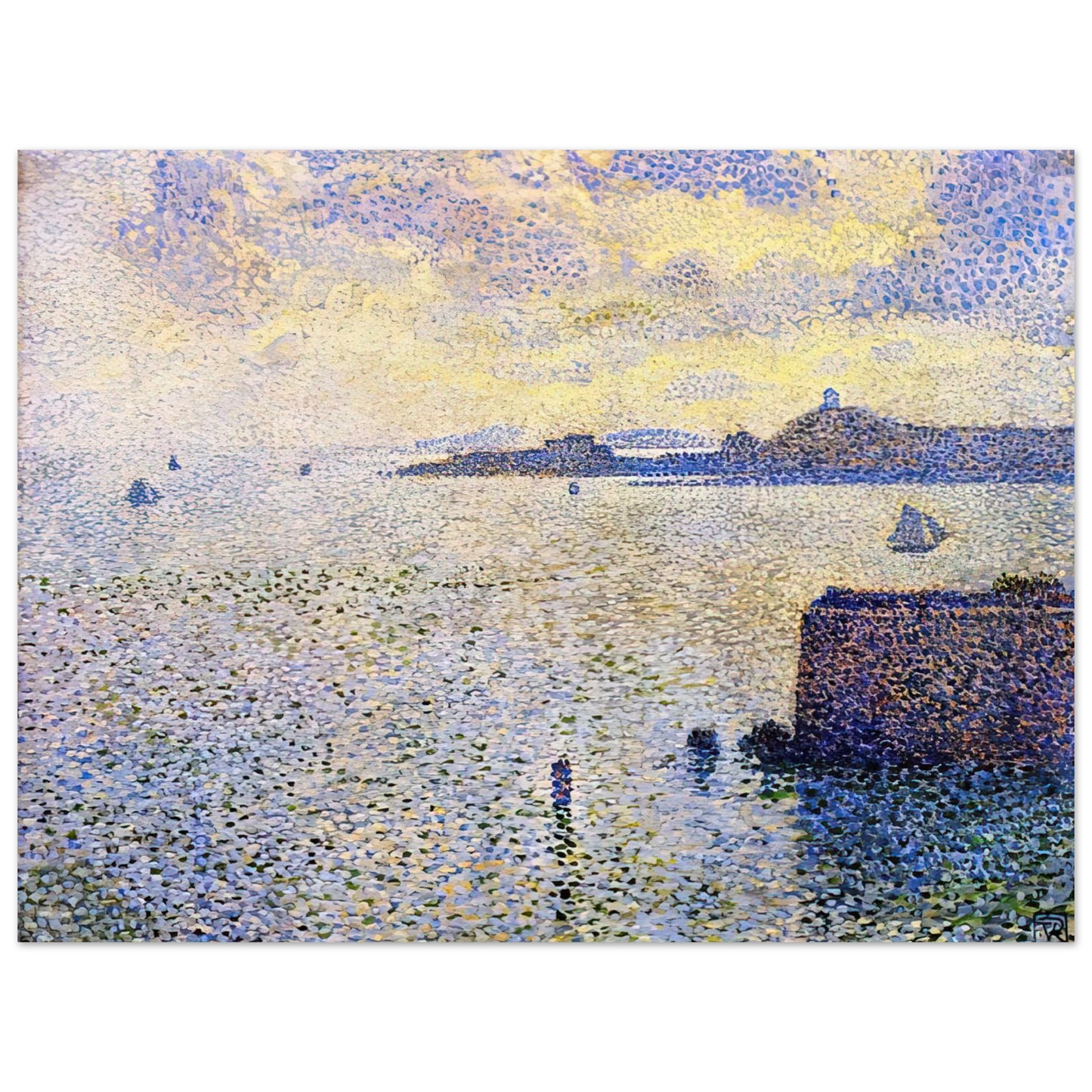 Theo van Rysselberghe - SAILBOATS AND ESTUARY 1892  75x100 cm / 30x40inches Fine Art Poster