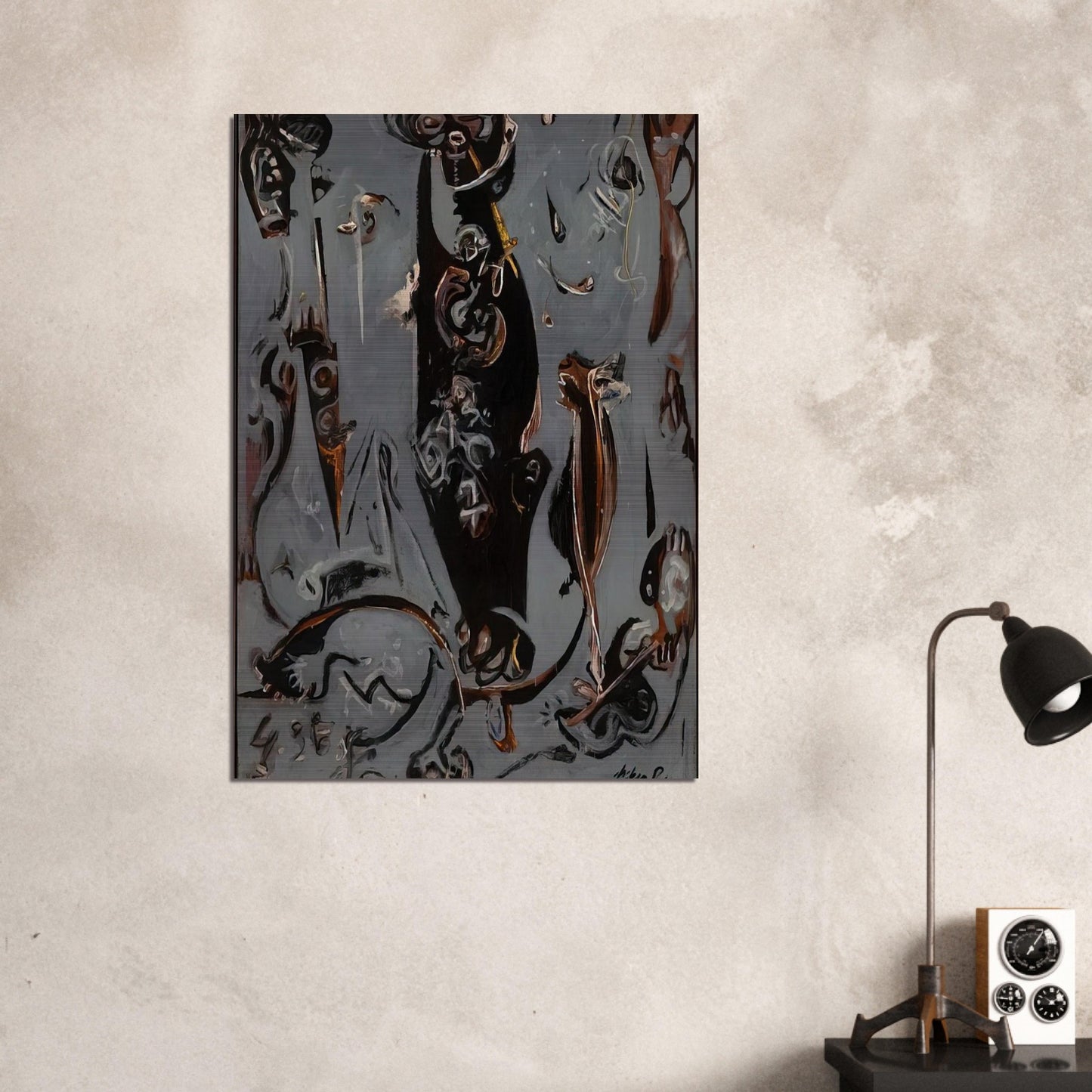 TOTEM LESSON 2 1945 - Jackson Pollock Brushed Aluminum Print - 70x100 cm / 28x40 inches | Jackson Pollock Aluminum Print | Jackson Pollock Prints