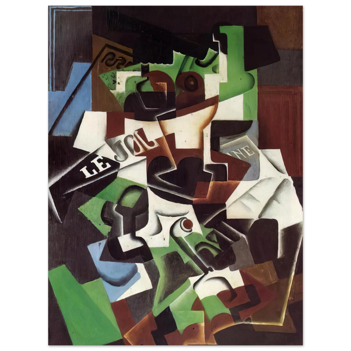 Juan Gris - FRUIT BOWL PIPE AND NEWSPAPER  75x100 cm / 30x40inches Fine Art Poster