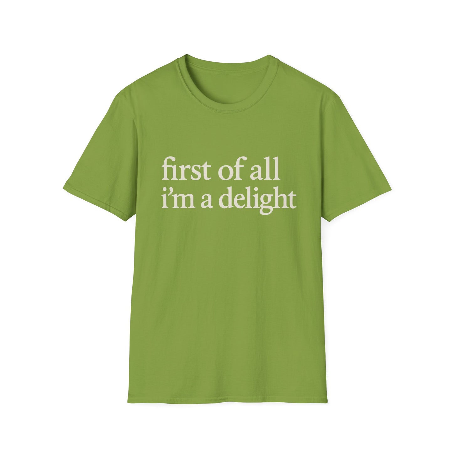 Camiseta "Primero que nada soy un deleite", camiseta con cita divertida para mujer, camiseta con frase atrevida, regalo gráfico ingenioso para la mejor amiga