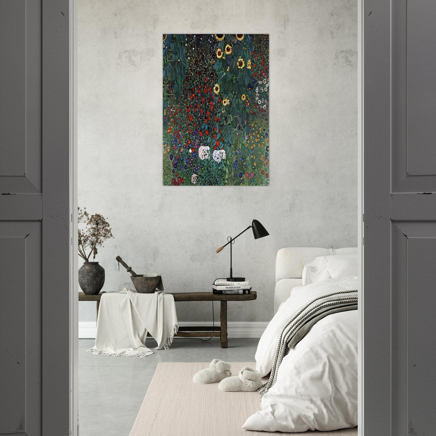 COUNTRY GARDEN WITH SUNFLOWERS 1906 - Gustav Klimt Brushed Aluminum Print - 70x100 cm / 28x40 inches | Gustav Klimt Aluminum Print | Gustav Klimt Prints