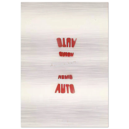 AUTO NOMO I VEDENTI 1979 - Alighiero Boetti Brushed Aluminum Print - 70x100 cm / 28x40 inches | Alighiero Boetti Aluminum Print | Alighiero Boetti Prints