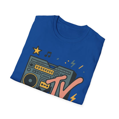 Camiseta gráfica retro de MTV con estampado de guepardo, estilo rock, unisex, estilo banda de los años 80 y 90