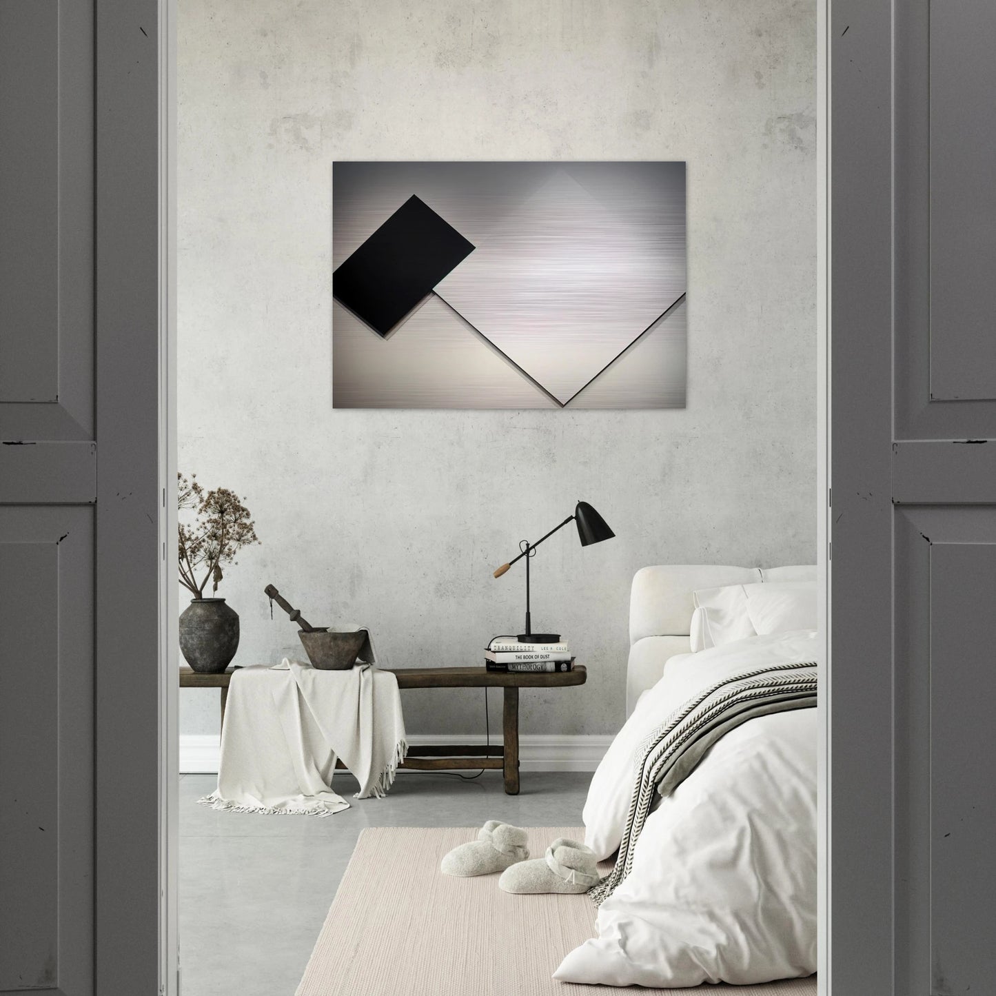 White Black - Ellsworth Kelly Brushed Aluminum Print - 70x100 cm / 28x40 inches | Ellsworth Kelly Aluminum Print | Ellsworth Kelly Prints