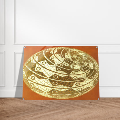 SPHERE SURFACE WITH FISHES COLOUR - MC Escher Acrylic Print - 70x100 cm / 28x40″ inches | Maurits Cornelis Escher Prints