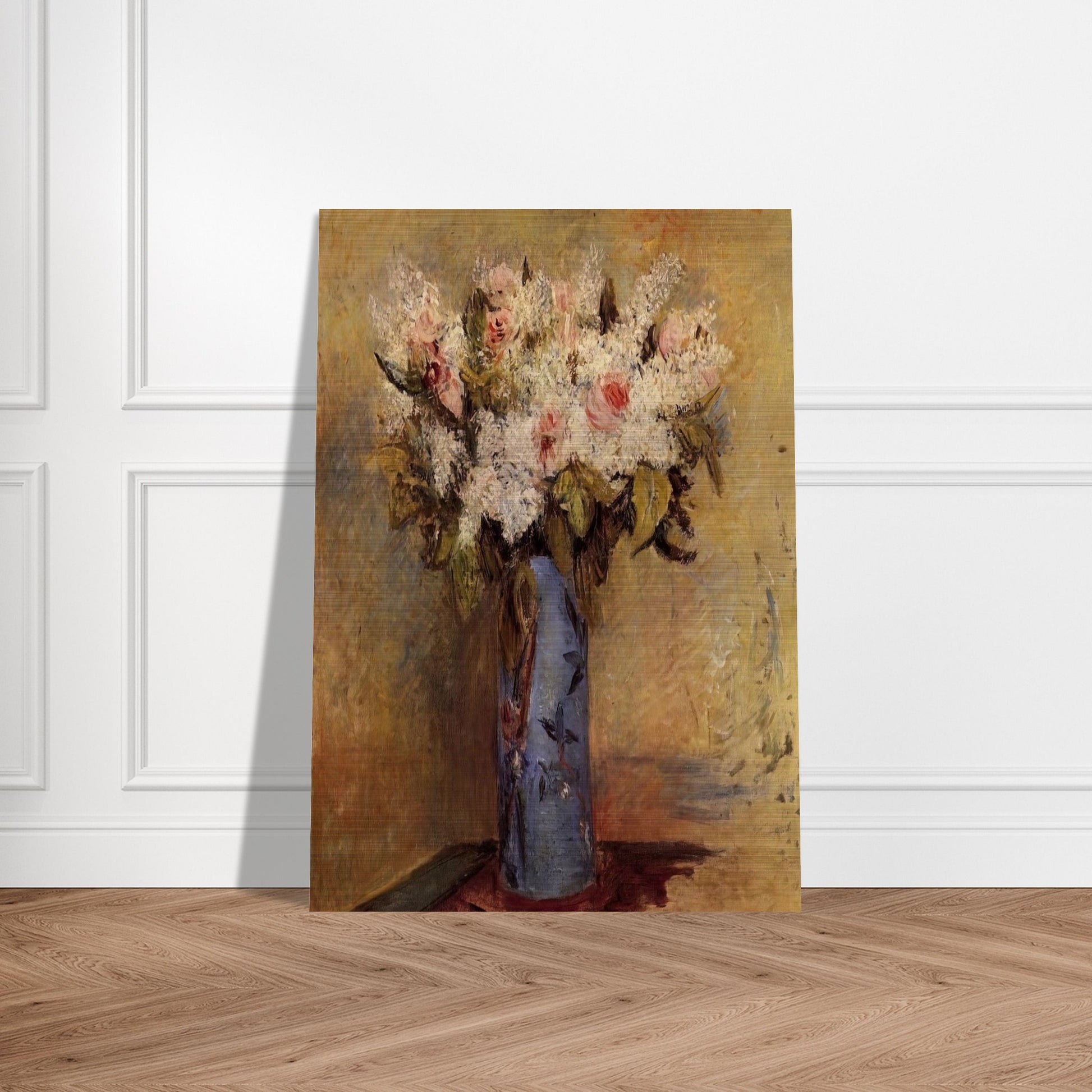Vase of Lilacs and Roses - Pierre-Auguste Renoir Brushed Aluminum Print - 70x100 cm / 28x40 inches | Pierre-Auguste Renoir Aluminum Print | Pierre-Auguste Renoir Prints