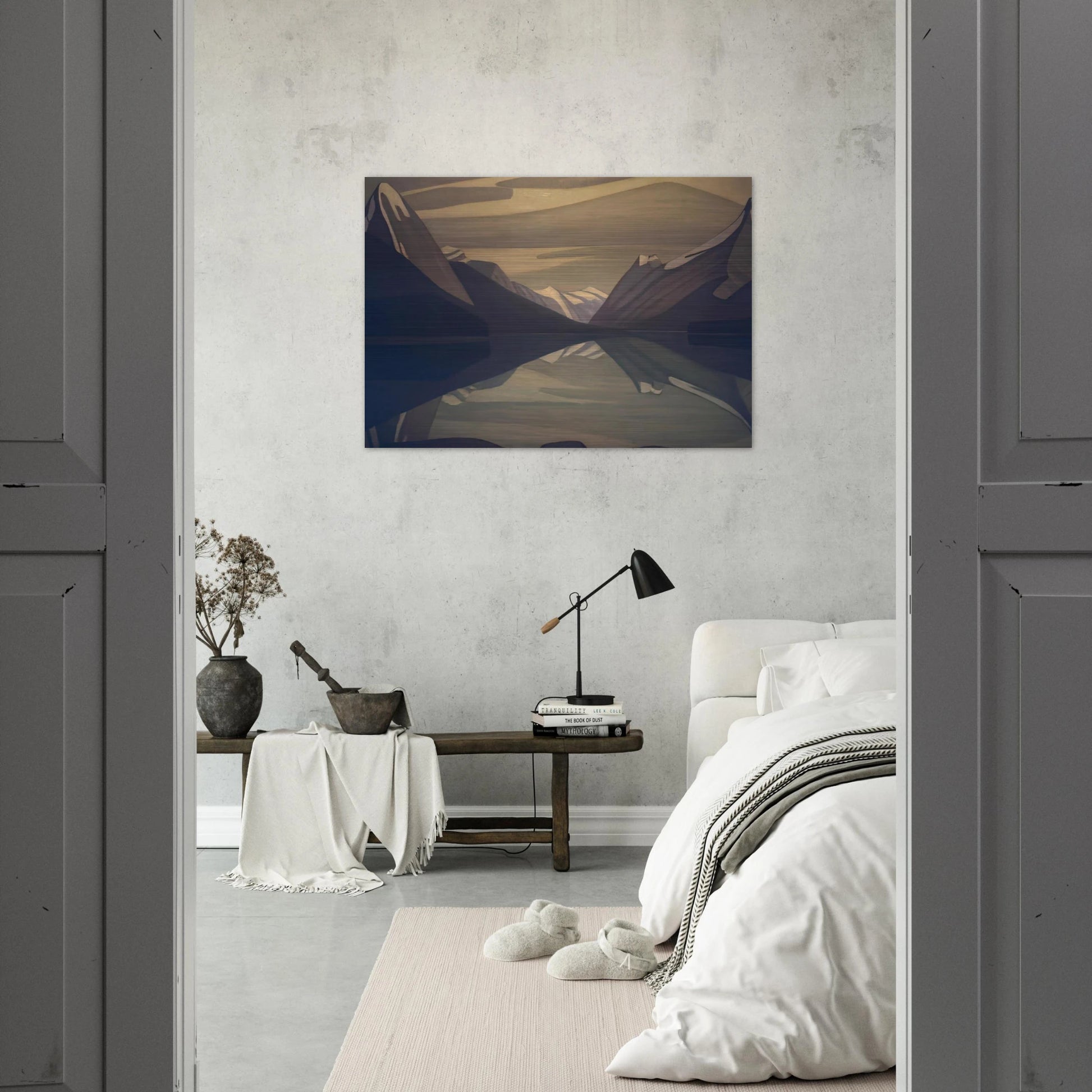 Maligne Lake, Jasper Park - 1924 - Lawren Harris Brushed Aluminum Print - 70x100 cm / 28x40 inches | Lawren Harris Aluminum Print | Lawren Harris Prints