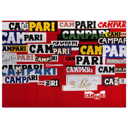 Campari - 1965 - Bruno Munari Brushed Aluminum Print - 70x100 cm / 28x40 inches | Bruno Munari Aluminum Print | Bruno Munari Prints