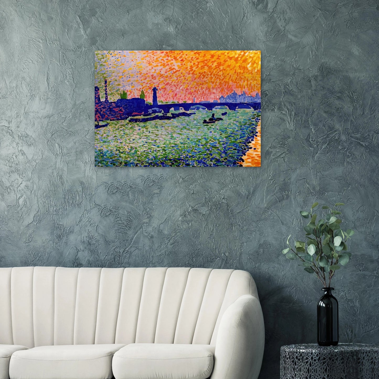 THE BRIDGE VIEW ON THE RIVER 1905 - Andre Derain Brushed Aluminum Print - 70x100 cm / 28x40 inches | Andre Derain Aluminum Print | Andre Derain Prints