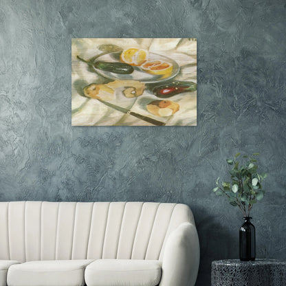 STILL LIFE WITH AUBERGINES - Salvador Dali Brushed Aluminum Print - 70x100 cm / 28x40 inches | Salvador Dali Aluminum Print | Salvador Dali Prints