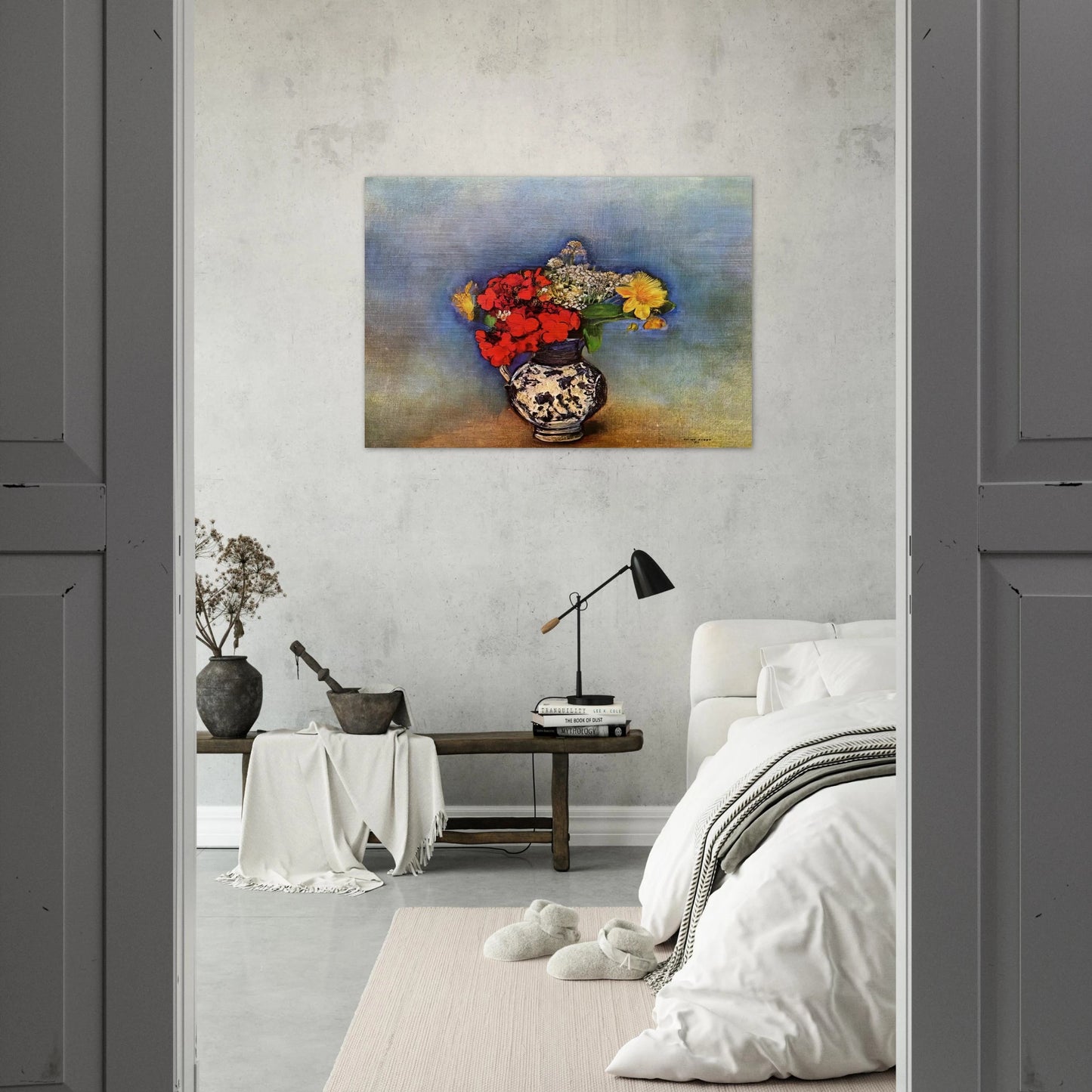 GERANIUMS 1910 - Odilon Redon Brushed Aluminum Print - 70x100 cm / 28x40 inches | Odilon Redon Aluminum Print | Odilon Redon Prints
