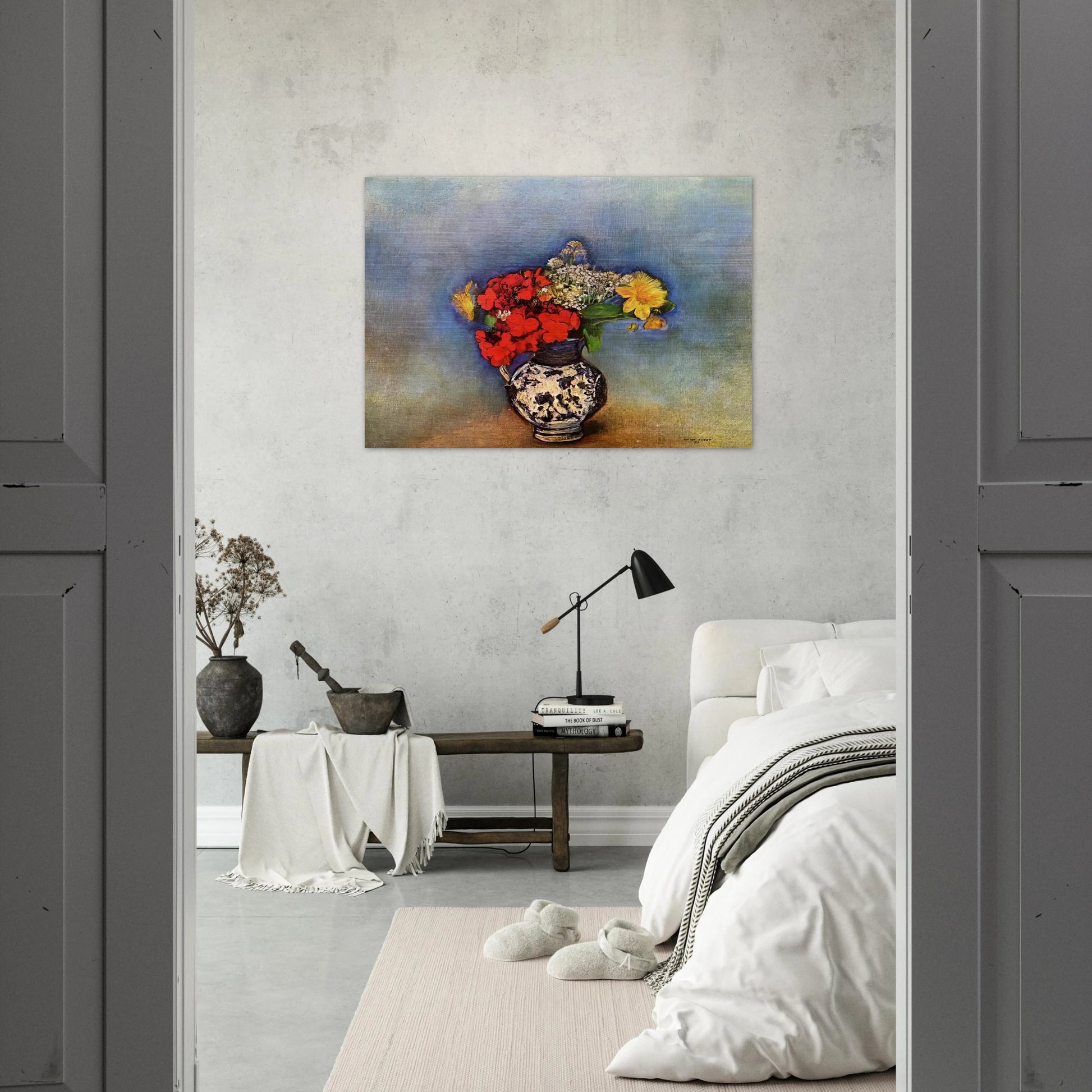 GERANIUMS 1910 - Odilon Redon Brushed Aluminum Print - 70x100 cm / 28x40 inches | Odilon Redon Aluminum Print | Odilon Redon Prints