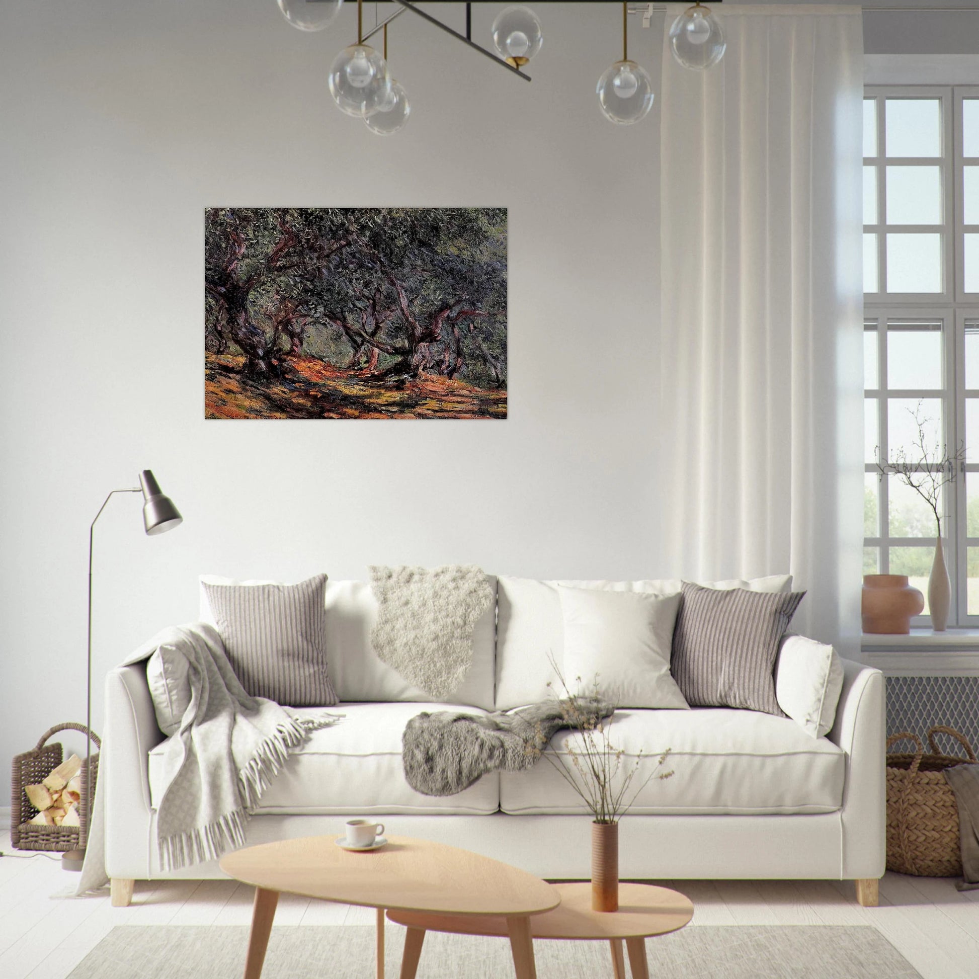 Olive Trees in Bordigher - claude monet Brushed Aluminum Print - 70x100 cm / 28x40 inches | claude monet Aluminum Print | claude monet Prints