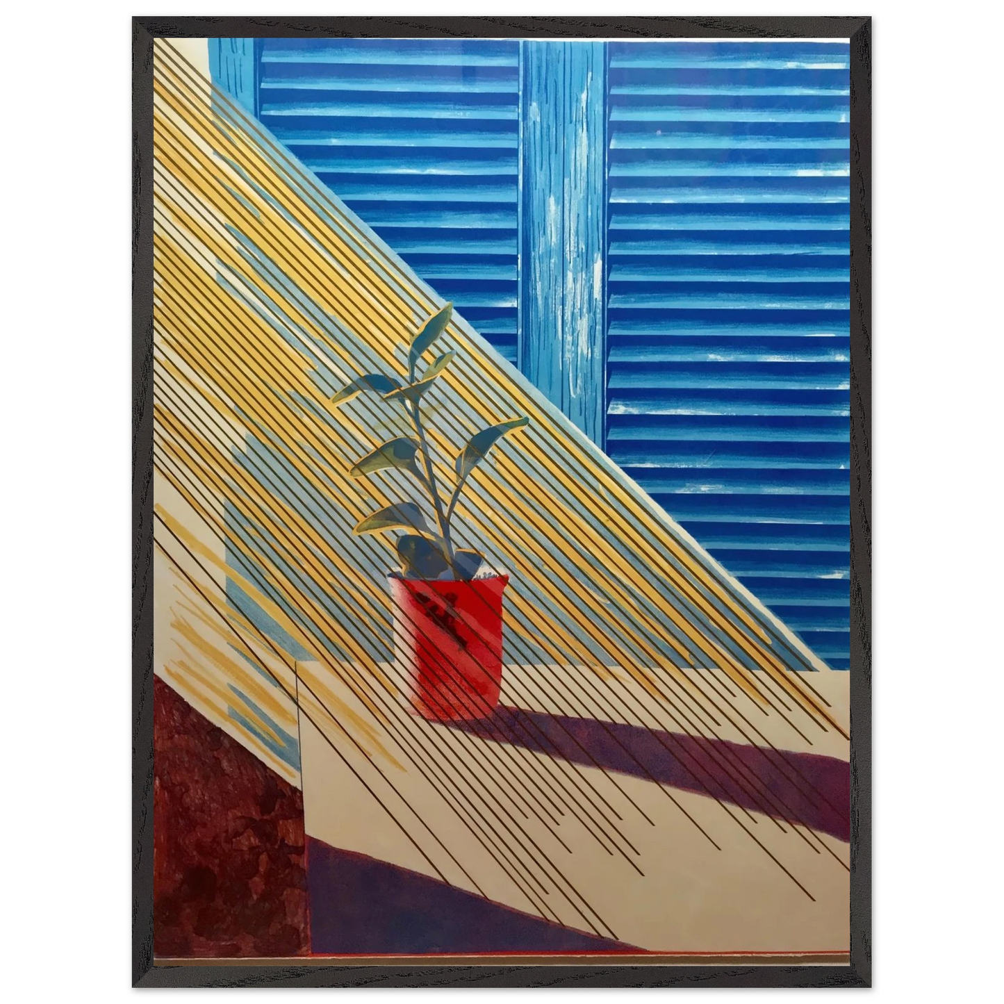 David Hockney - David Hockney Wall art - 30x40 cm / 12x16 inches - Premium Wooden Framed Poster With Fine Art Paper - White frame