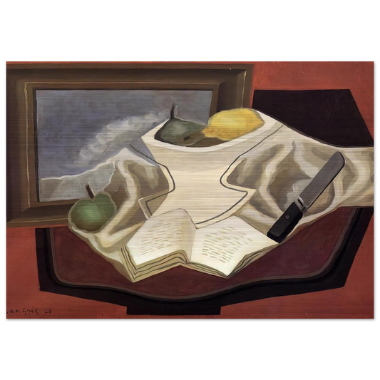 THE TABLE IN FRONT OF THE PICTURE 1926 - Juan Gris Brushed Aluminum Print - 70x100 cm / 28x40 inches | Juan Gris Aluminum Print | Juan Gris Prints