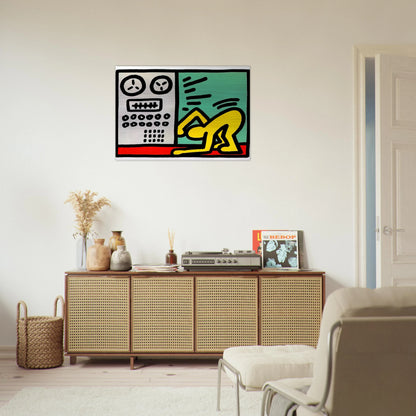 POP SHOP III 1989 - Keith Haring Brushed Aluminum Print - 70x100 cm / 28x40 inches | Keith Haring Aluminum Print | Keith Haring Prints