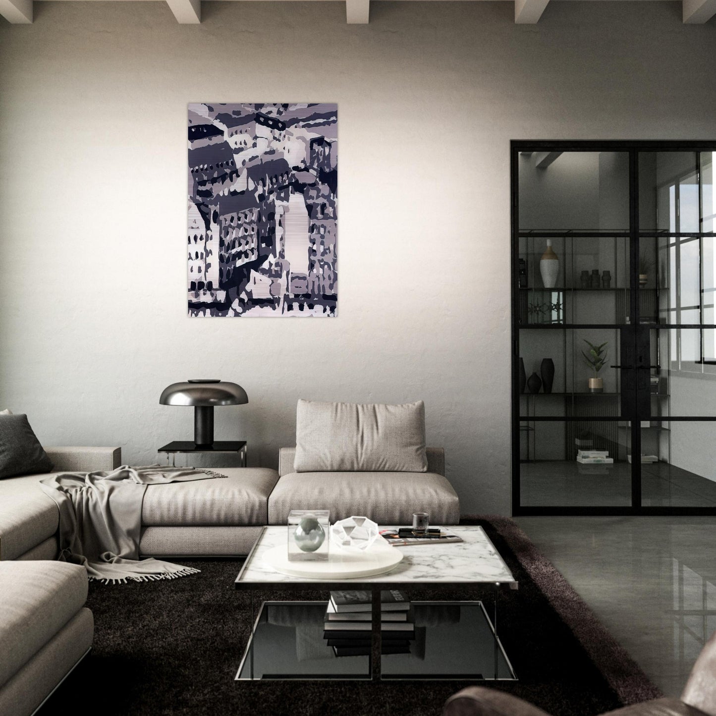 TOWNSCAPE 1969 2 - Gerhard Richter Brushed Aluminum Print - 70x100 cm / 28x40 inches | Gerhard Richter Aluminum Print | Gerhard Richter Prints