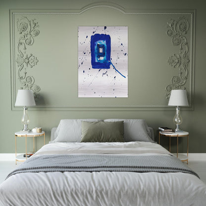 Blue Frame - Sam Francis Brushed Aluminum Print - 70x100 cm / 28x40 inches | Sam Francis Aluminum Print | Sam Francis Prints