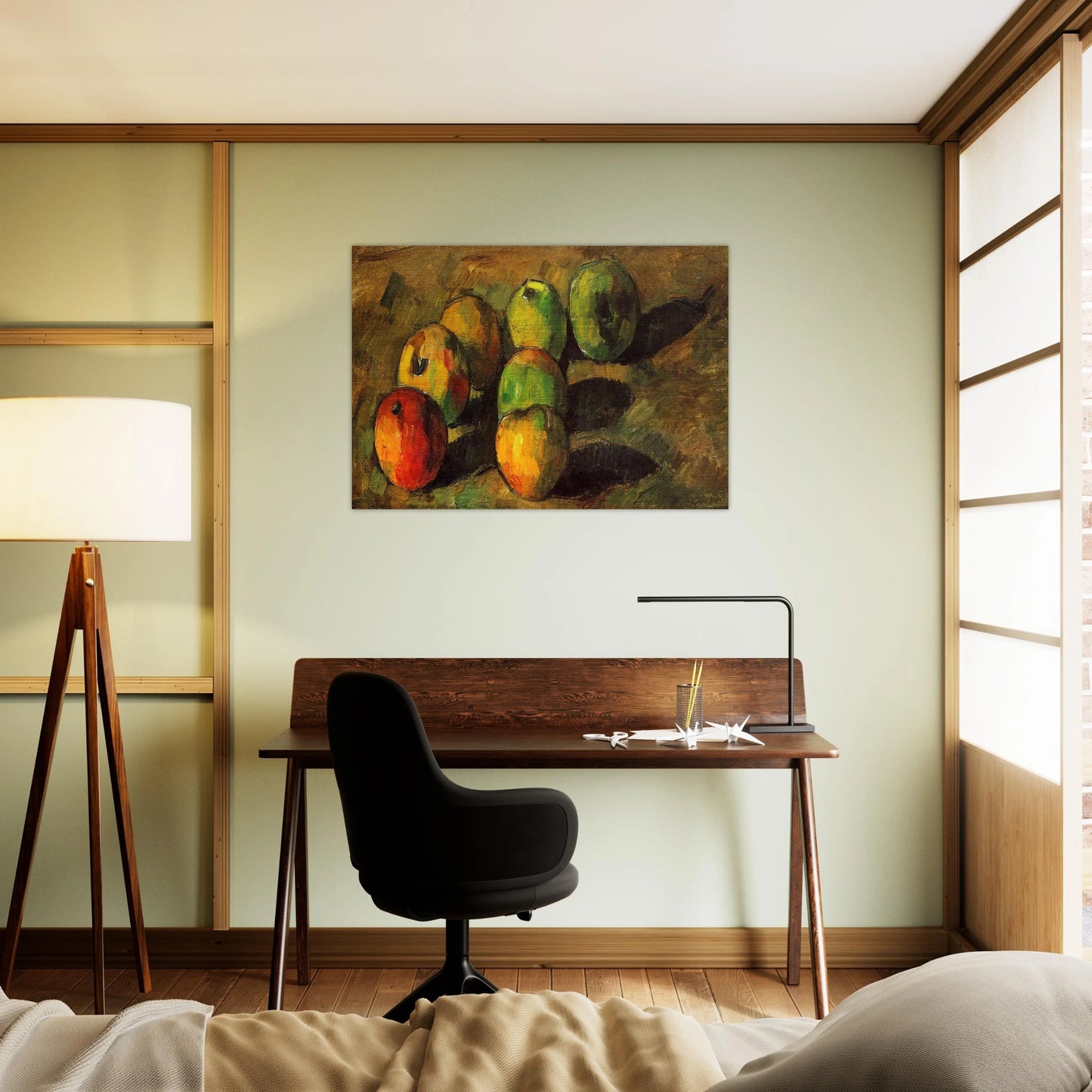 Still life with seven apples - Paul Cézanne Brushed Aluminum Print - 70x100 cm / 28x40 inches | Paul Cézanne Aluminum Print | Paul Cézanne Prints