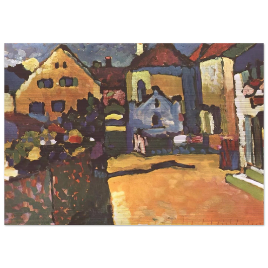 GRUNGASSE IN MURNAU 1909 - Wassily Kandinsky Brushed Aluminum Print - 70x100 cm / 28x40 inches | Wassily Kandinsky Aluminum Print | Wassily Kandinsky Prints