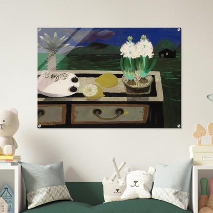 The White Hyacinth - 1984 - Mary Fedden Acrylic Print - 70x100 cm / 28x40″ inches