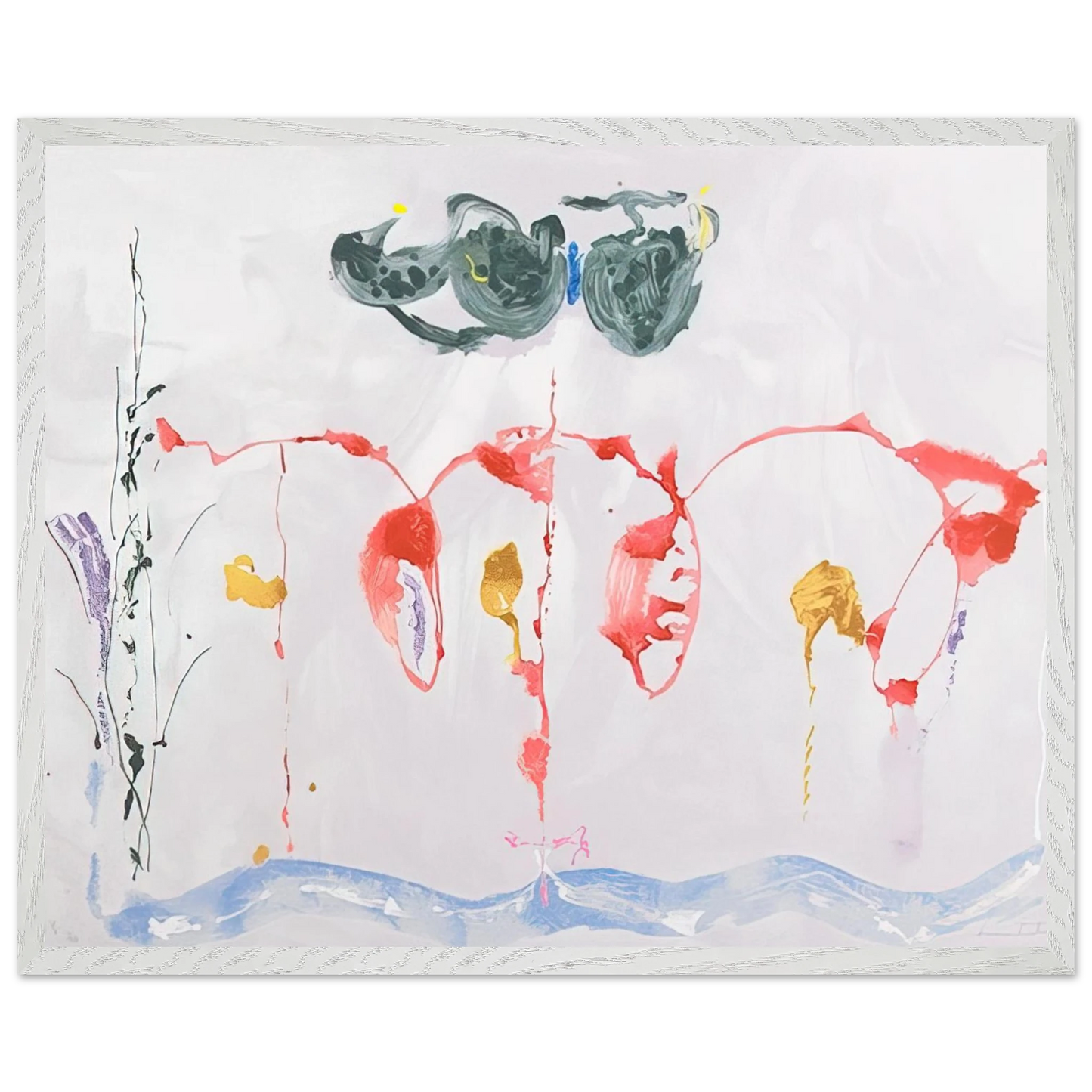 Helen Frankenthaler - Aerie - 2009 Wall art - A2 (42 x 59.4  cm) - Premium Wooden Framed Poster With Fine Art Paper-canvas - White frame