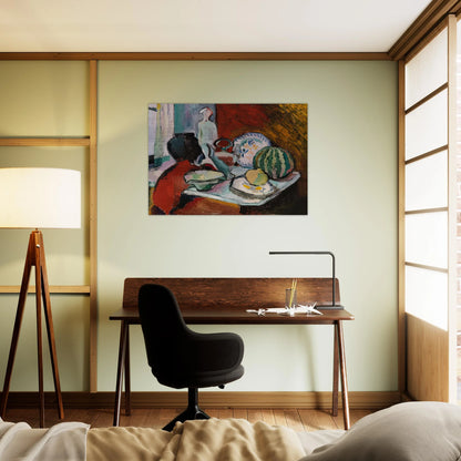 DISHES AND MELON 1907 - Henri Matisse Brushed Aluminum Print - 70x100 cm / 28x40 inches | Henri Matisse Aluminum Print | Henri Matisse Prints