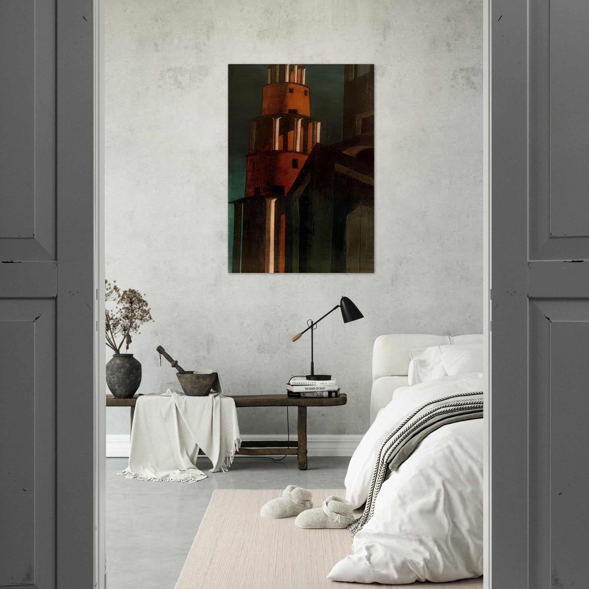 THE TOWER - Giorgio de Chirico Brushed Aluminum Print - 70x100 cm / 28x40 inches | Giorgio de Chirico Aluminum Print | Giorgio de Chirico Prints