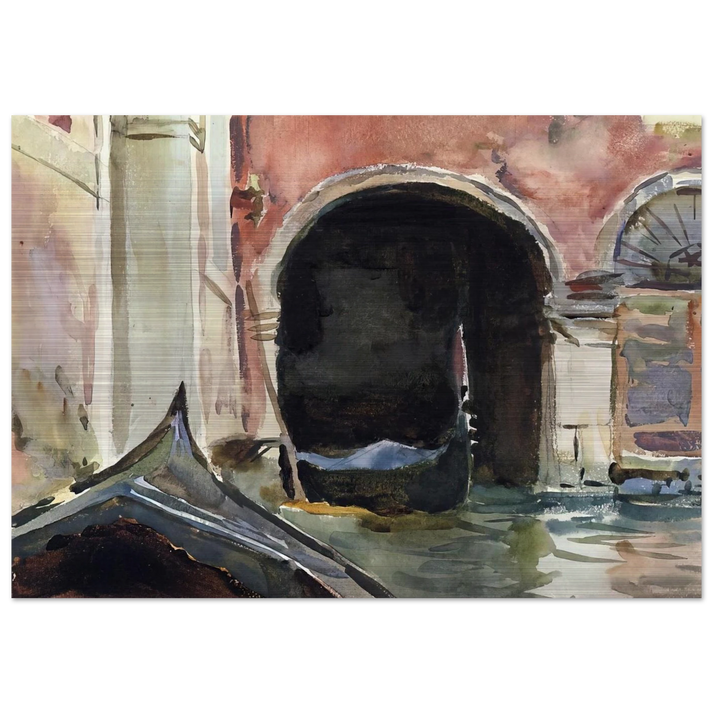 Venetian Canal - John Singer Sargent Brushed Aluminum Print - 70x100 cm / 28x40 inches | John Singer Sargent Aluminum Print | John Singer Sargent Prints