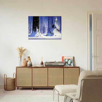 Winter - Eyvind Earle Brushed Aluminum Print - 70x100 cm / 28x40 inches | Eyvind Earle Aluminum Print | Eyvind Earle Prints