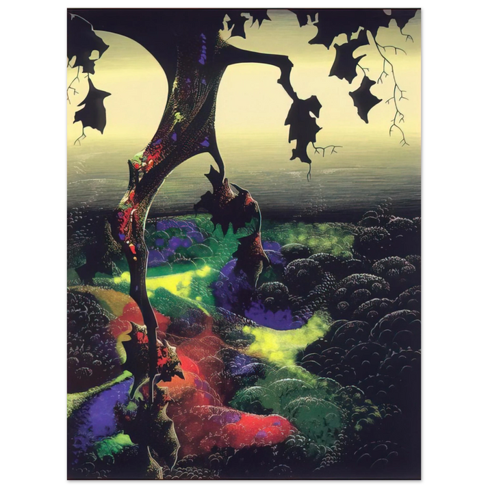 Eyvind Earle - Crimson Red and Gold  75x100 cm / 30x40inches Fine Art Poster