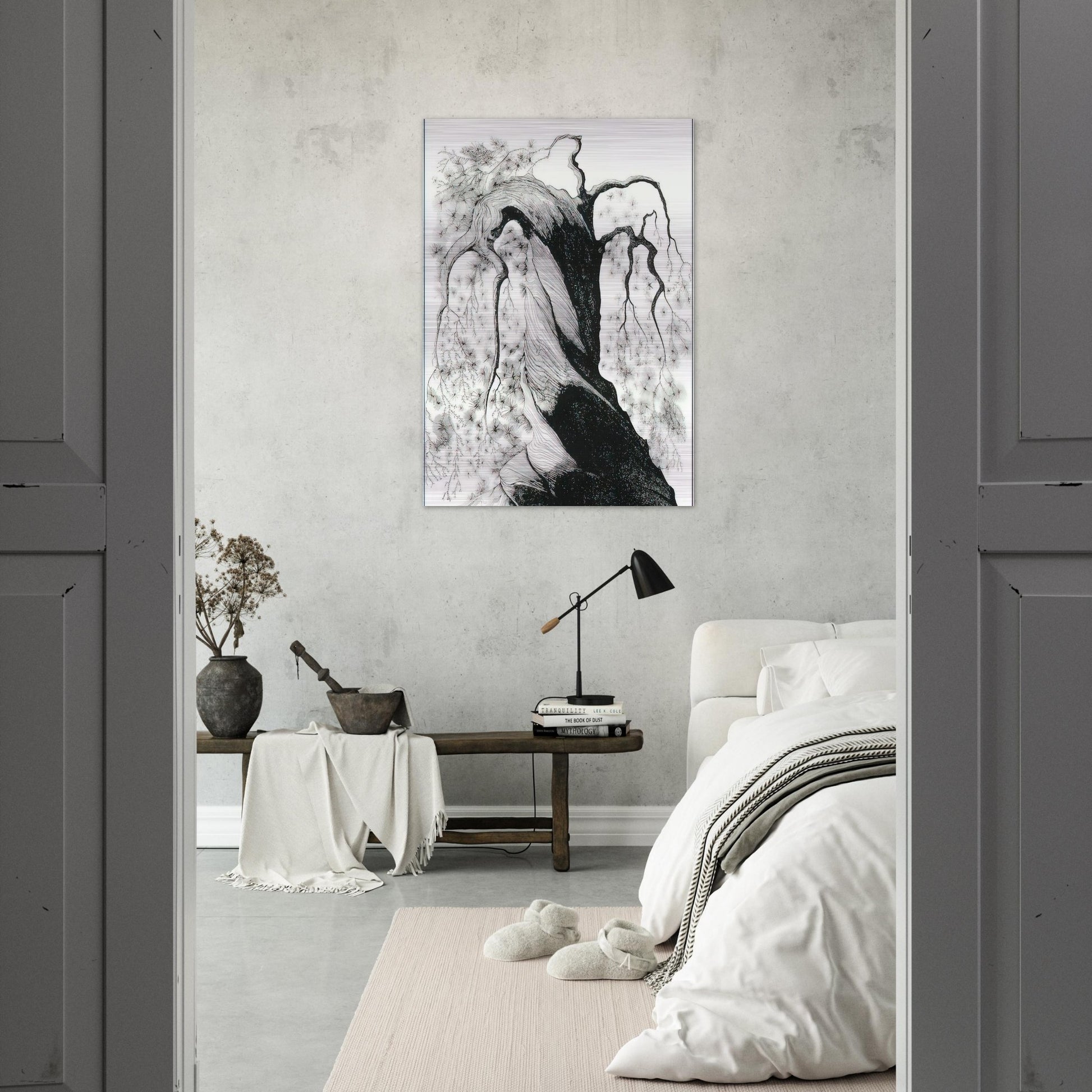 Pine Tree - Eyvind Earle Brushed Aluminum Print - 70x100 cm / 28x40 inches | Eyvind Earle Aluminum Print | Eyvind Earle Prints
