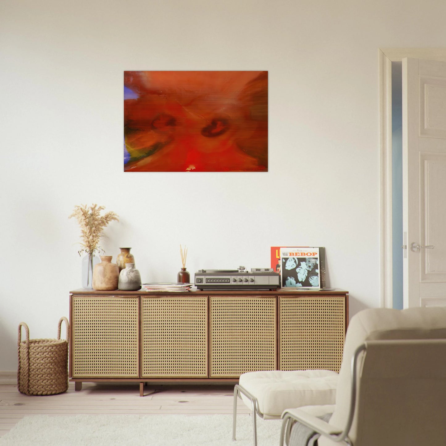 Red Petals - Sam Gilliam Brushed Aluminum Print - 70x100 cm / 28x40 inches | Sam Gilliam Aluminum Print | Sam Gilliam Prints