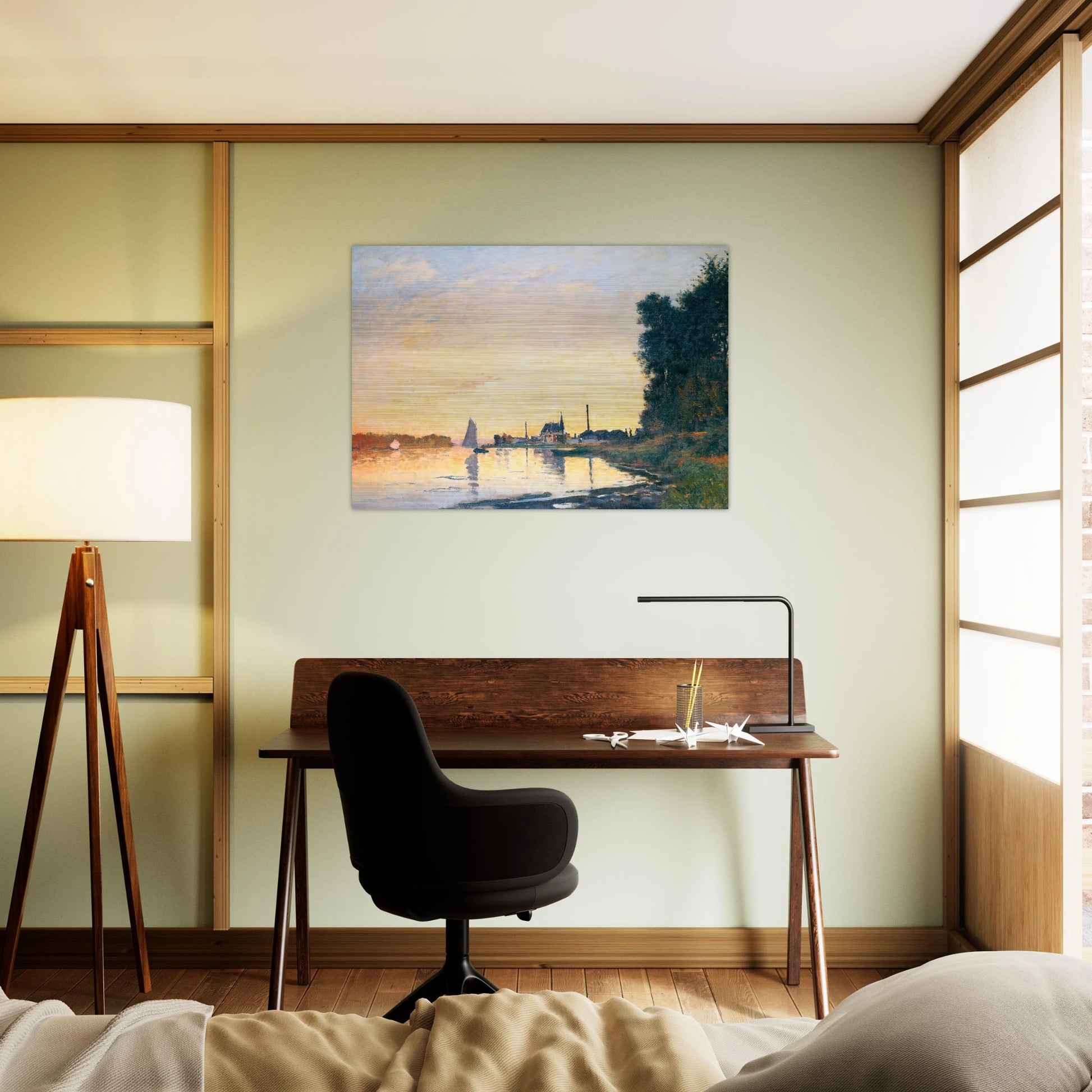 Argenteuil, Late Afternoon - claude monet Brushed Aluminum Print - 70x100 cm / 28x40 inches | claude monet Aluminum Print | claude monet Prints