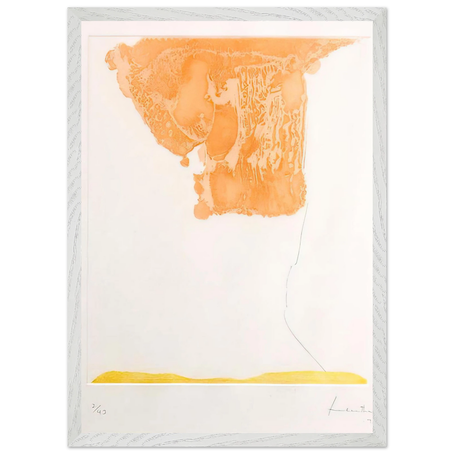 Helen Frankenthaler - Pranzo Italiano - 1973 Wall art - 28x43  cm / XL (11x17 inches) - Premium Wooden Framed Poster With Fine Art Paper-canvas - Black frame