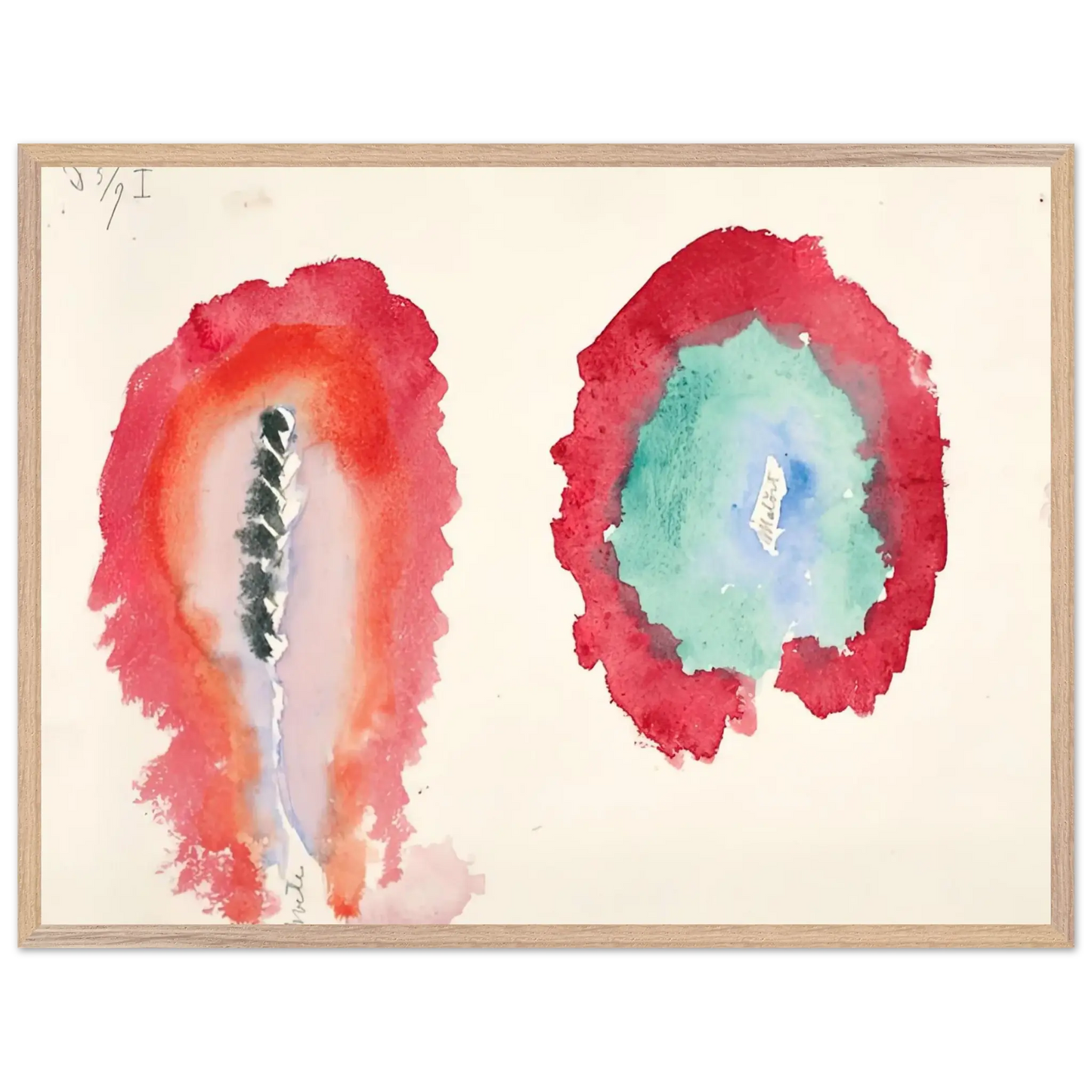 Hilma af Klint - WHEAT AND WORMWOOD 1922 Wall art - 15x20 cm / 6x8 Inches - Premium Wooden Framed Poster With Fine Art Paper - White frame