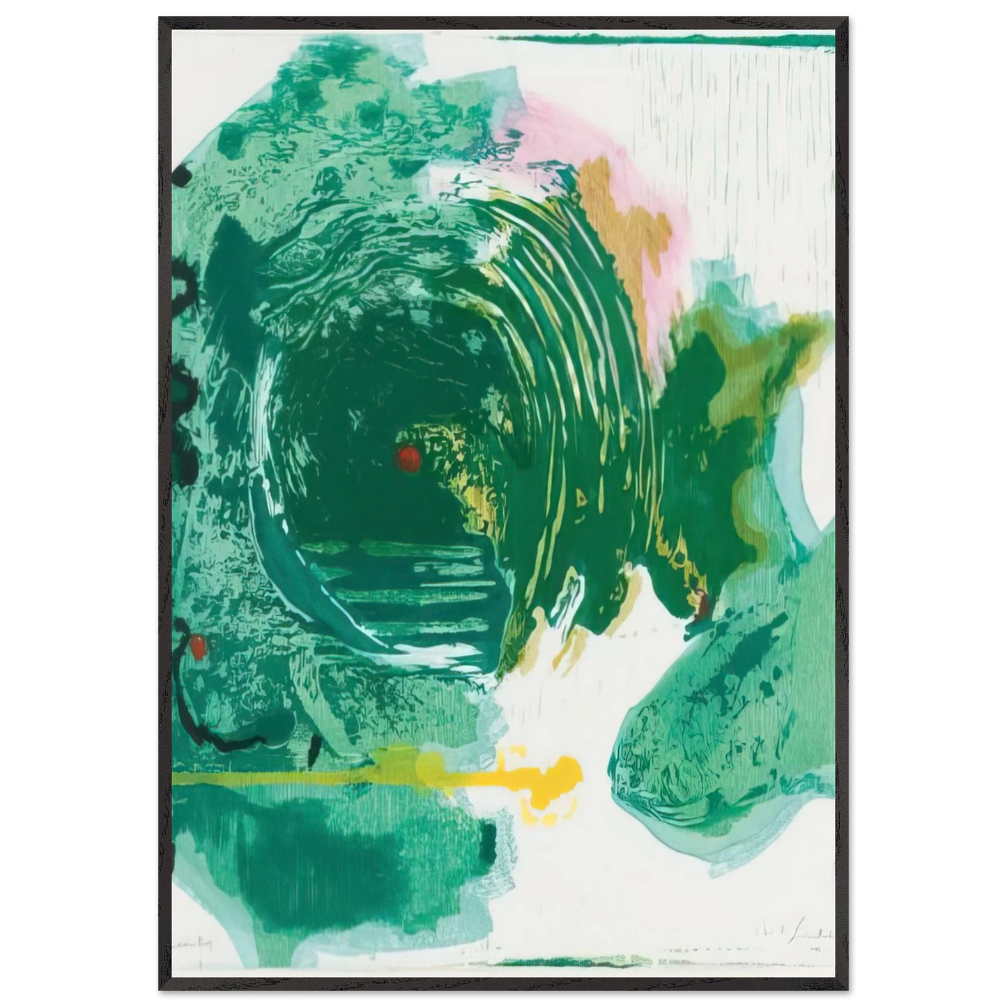 Helen Frankenthaler - Radius - 1993 Wall art - 60x80 cm / 24x32 inches - Premium Wooden Framed Poster With Fine Art Paper-canvas - White frame