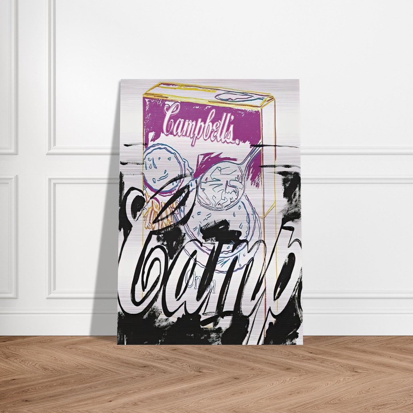 Campell's Onion Soup Box - Andy Warhol Brushed Aluminum Print - 70x100 cm / 28x40 inches | Andy Warhol Aluminum Print | Andy Warhol Prints