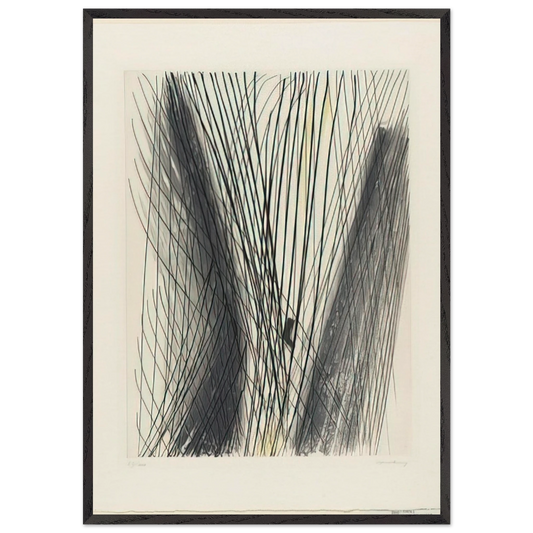 18 - 1953 - Hans Hartung 70x100 cm / 28x40 inches Framed Art Print – Black Wooden Frame