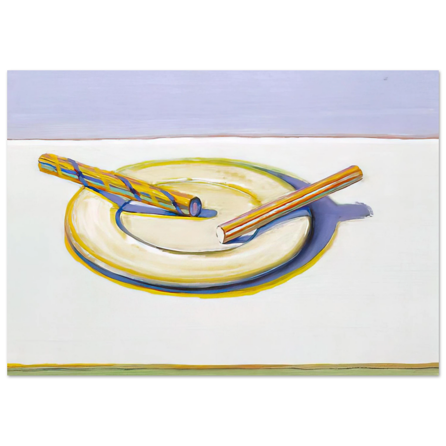 Wayne Thiebaud - Two Candy Sticks - 2004 Wall Art - 60x80 cm / 24x32 inches - Fine Art Poster - -